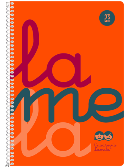 Cuaderno espiral 4º 80 hojas 90g 25mm naranja cuadrovia polipropileno fluor